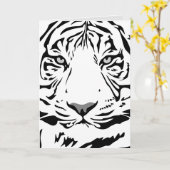 WITTE TIGER ART BIRTHDAY-WENSKAARTEN KAART (Gele Bloem)