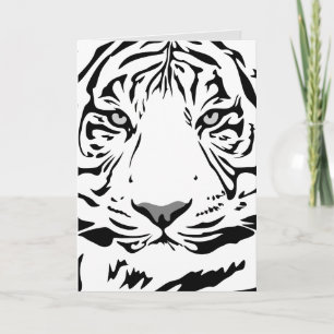 WITTE TIGER ART BIRTHDAY-WENSKAARTEN KAART