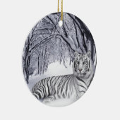 WITTE TIGER KERAMISCH ORNAMENT (Rechts)