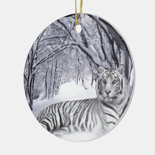 WITTE TIGER KERAMISCH ORNAMENT (Links)