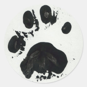 Witte Tiger Paw Print Sticker (klein)