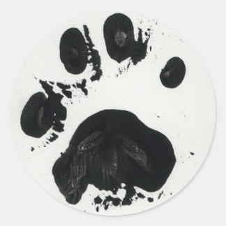 Witte Tiger Paw Print Sticker (klein)