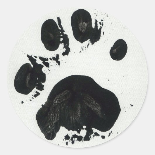 Witte Tiger Paw Print Sticker (klein) (Voorkant)