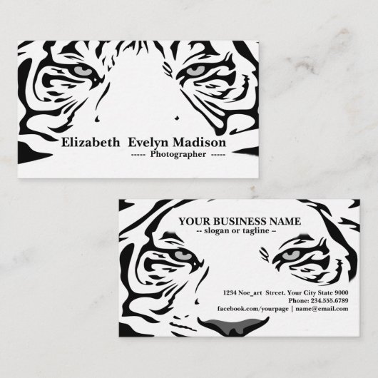 witte tijger 321 visitekaartje (Voorkant / Achterkant)