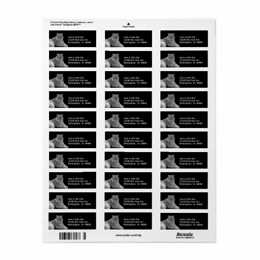 Witte tijger Adresetiketten Etiket (Full Sheet)