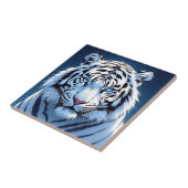 Witte Tijger Ai Kunst met Blauwe Ogen Tegeltje (Zijkant)