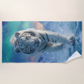 Witte Tijger Badhanddoek – Arctisch Ijs Power (Voorkant)