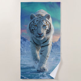 Witte Tijger Badhanddoek – Arctisch Ijs Power
