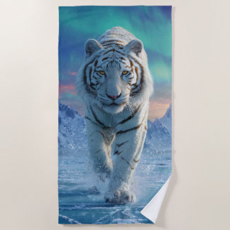 Witte Tijger Badhanddoek – Arctisch Ijs Power