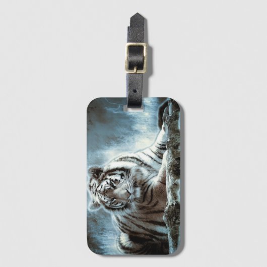 Witte tijger bagagelabel (Voorkant (verticaal))