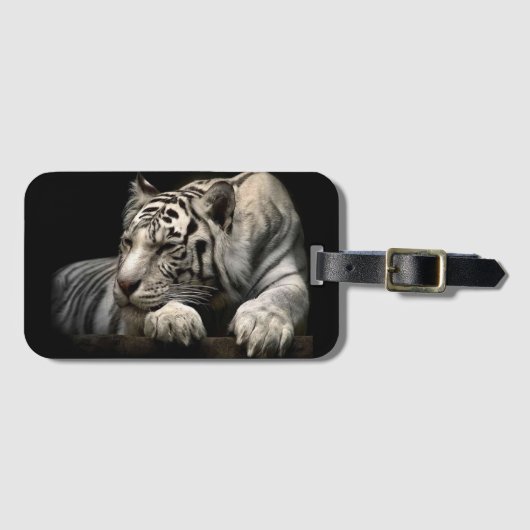 Witte tijger bagagelabel (Voorkant (horizontaal))