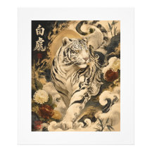 Witte Tijger Beschermer Kunst | Japanse Mythologie
