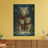 Witte Tijger – Bewaker van Licht – ManJiangHong Ar Canvas Afdruk (Insitu (Woonkamer))