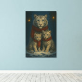 Witte Tijger – Bewaker van Licht – ManJiangHong Ar Canvas Afdruk (Insitu (Houten vloer))