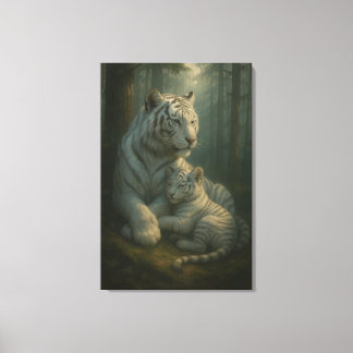 Witte Tijger – Bewaker van Licht – ManJiangHong Ar Canvas Afdruk