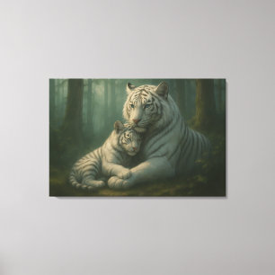 Witte Tijger – Bewaker van Licht – ManJiangHong Ar Canvas Afdruk