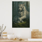 Witte Tijger – Bewaker van Licht – ManJiangHong Ar Poster (Keuken)