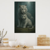 Witte Tijger – Bewaker van Licht – ManJiangHong Ar Poster (Keuken)