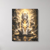 Witte Tijger Bewakers Meditatie Kracht Canvas Afdruk (Voorkant)