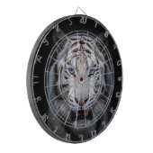 Witte Tijger Blauwe Ogen Dartbord (Voorkant Links)