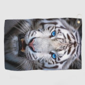 Witte Tijger Blauwe Ogen Golfhanddoek (Horizontaal)