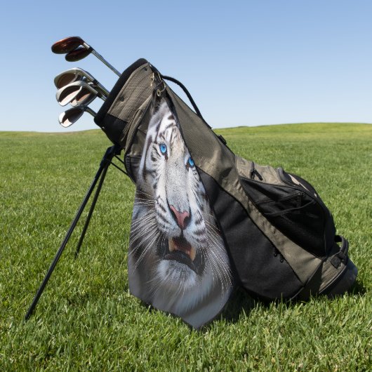Witte Tijger Blauwe Ogen Golfhanddoek (Groen)