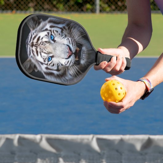Witte Tijger Blauwe Ogen Pickleball Paddle (Insitu)