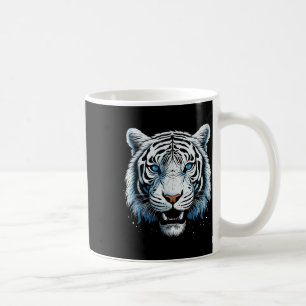 Witte Tijger Blauwe Ogen Wilde Kat Dier Koffiemok