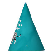 Witte tijger Blauwgroen, Turquoise Blue op maat Feesthoedjes (Rechts)