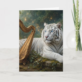 Witte Tijger Bloemen Wenskaart Kaart