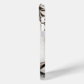 Witte Tijger Bloemkunst met Blauwe Ogen Case-Mate iPhone Case (Achterkant / Links)