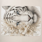 Witte Tijger Bloemkunst met Blauwe Ogen Sherpa Deken (Voorkant (horizontaal))