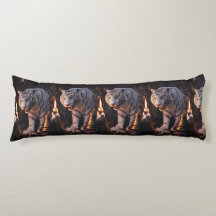 Witte Tijger Body Pillow – Een Warme Gloed in het