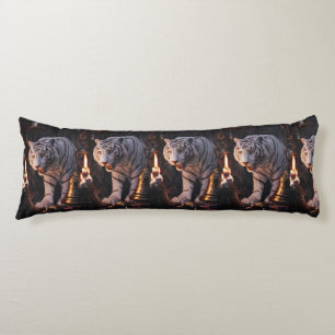 Witte Tijger Body Pillow – Een Warme Gloed in het Lichaamskussen