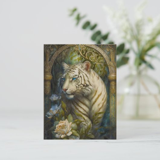 Witte Tijger Briefkaart (Staand voorkant)