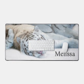 Witte tijger bureaumat (Keyboard & Muis)