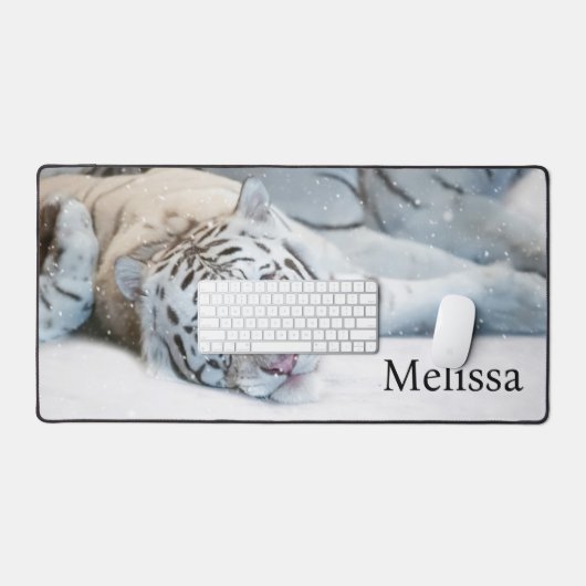 Witte tijger bureaumat (Keyboard & Muis)