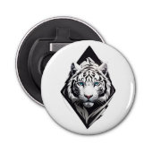 Witte tijger button flesopener (Voorkant)