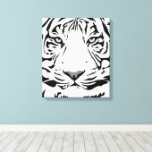 Witte tijger canvas afdruk (Insitu (Houten vloer))