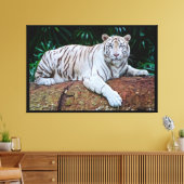 Witte tijger canvas afdruk (Insitu (Woonkamer))