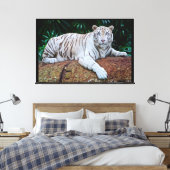 Witte tijger canvas afdruk (Insitu (Slaapkamer))
