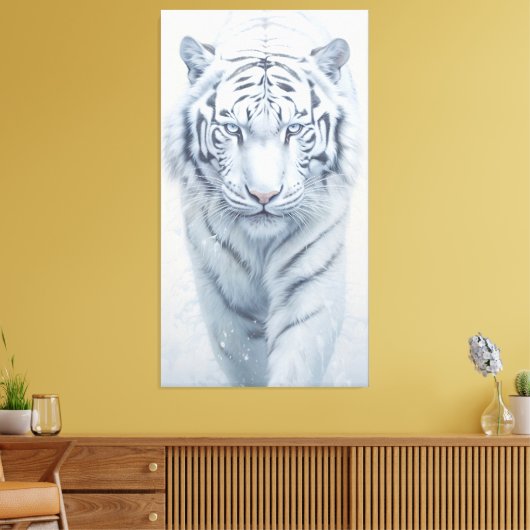 Witte tijger canvas afdruk (Insitu (Woonkamer))