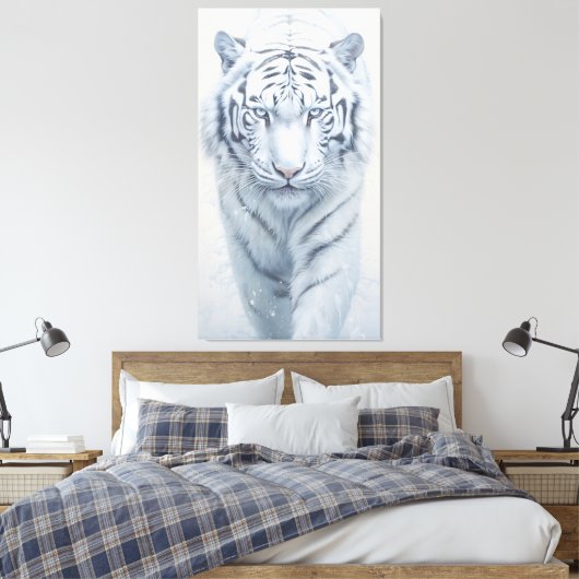 Witte tijger canvas afdruk (Insitu (Slaapkamer))