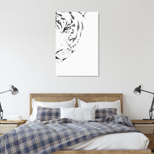 witte tijger canvas afdruk (Insitu (Slaapkamer))