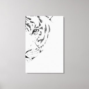 witte tijger canvas afdruk