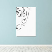 witte tijger canvas afdruk (Insitu (Houten vloer))