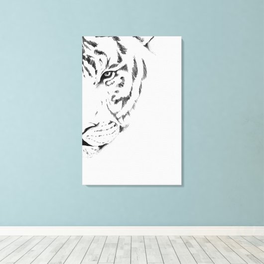 witte tijger canvas afdruk (Insitu (Houten vloer))