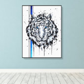 Witte tijger canvas afdruk (Insitu (Houten vloer))