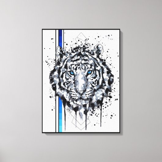 Witte tijger canvas afdruk (Voorkant)