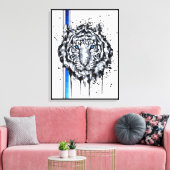 Witte tijger canvas afdruk (Insitu (Woonkamer))